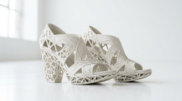 3D-printed architectural designer shoes with complex geometry